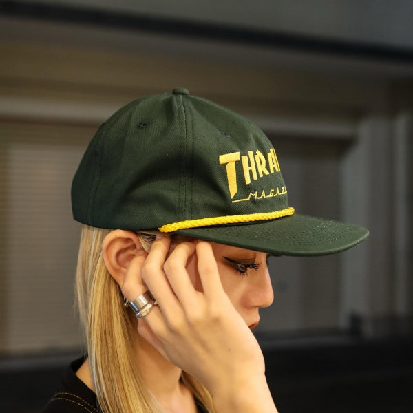THRASHER / THRASHER ROPE SNAPBACK CAP (GREEN/YELLOW)