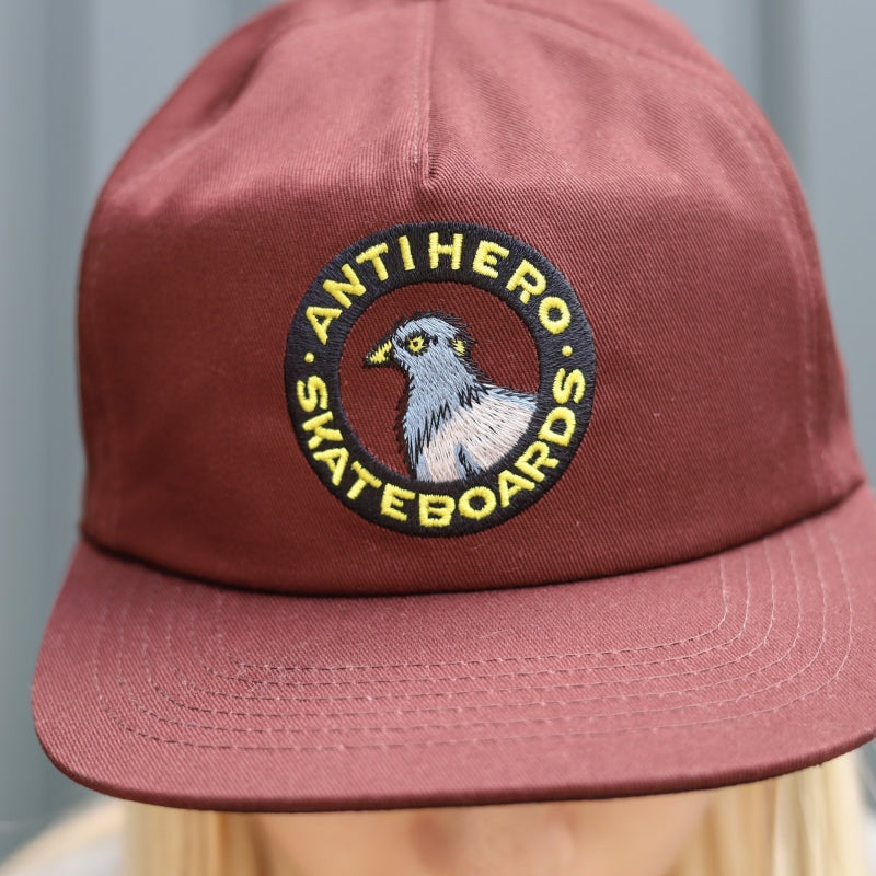 ANTIHERO / PIGEON ROUND SNAPBACK CAP (BROWN)
