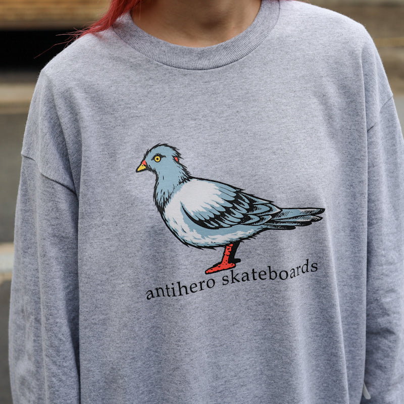 ANTIHERO / BIG PIGEON L/S TEE (SPORT GREY/MULTI)