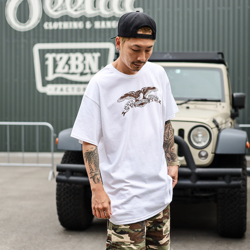 ANTIHERO / BASIC EAGLE TEE (WHITE/BROWN)