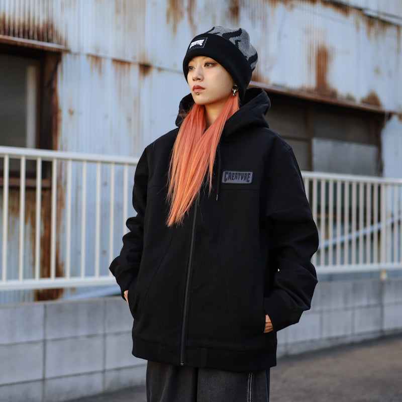 CREATURE / GENERATOR HOODED HEAVYWEIGHT JACKET (BLACK)