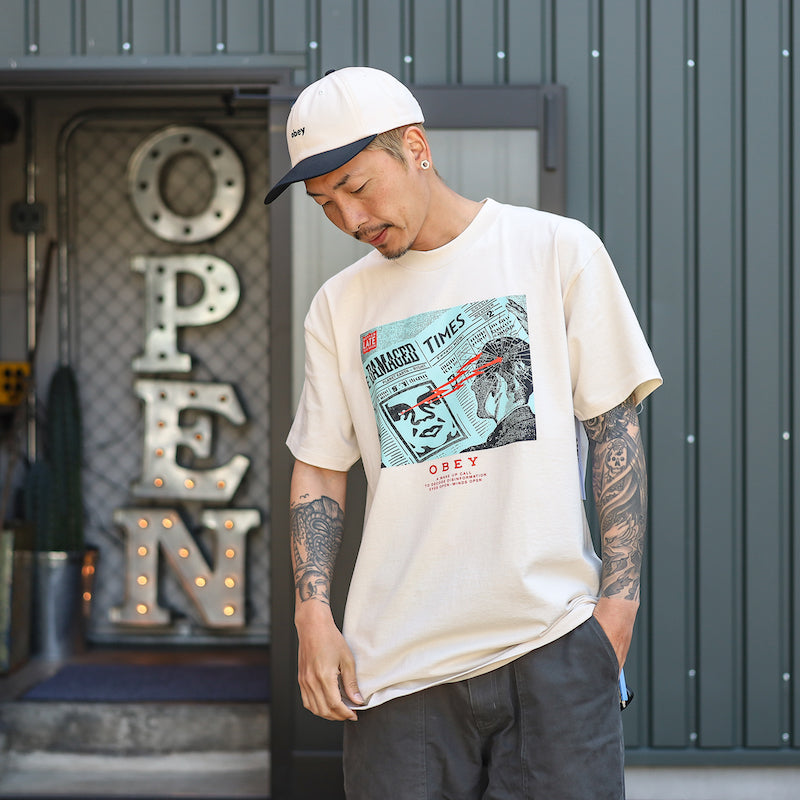 OBEY / OBEY WAKE UP CALL CLASSIC TEE (CREAM)
