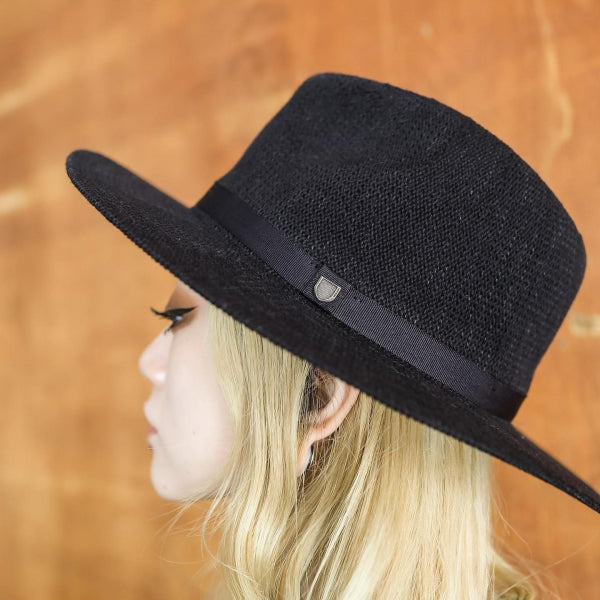 BRIXTON / MESSER KNIT PACKABLE FEDORA (BLACK/BLACK)