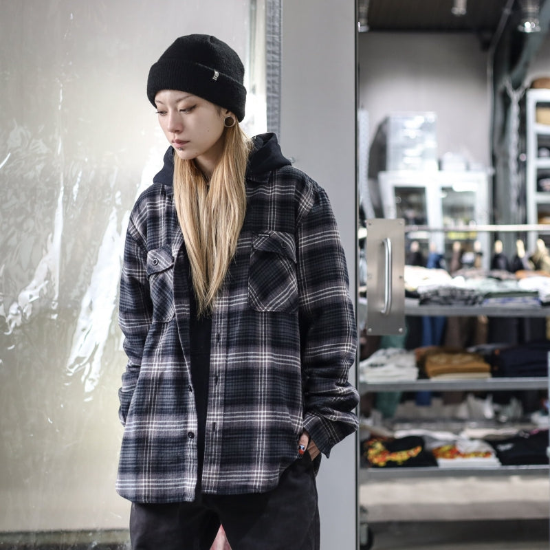 BRIXTON / BOWERY LW ULTRA FLANNEL SHIRT (CHARCOAL/BLACK)