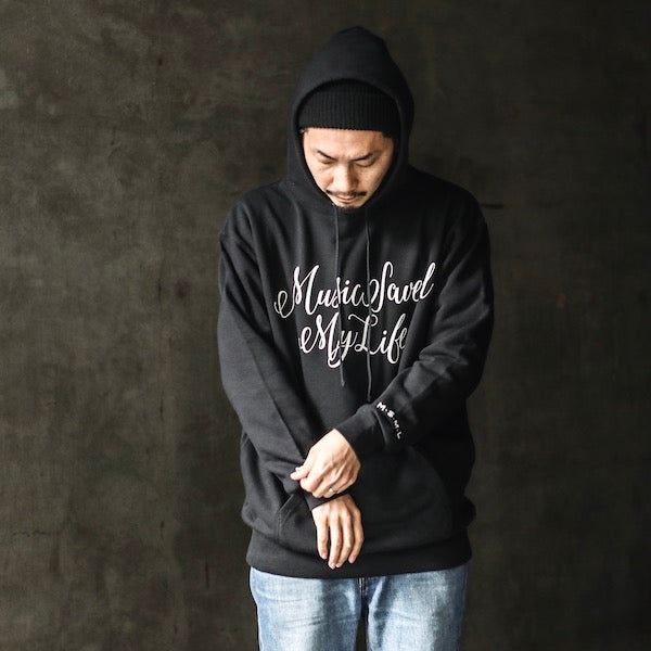 MSML / FRONT CURSIVE HOODIE (BLACK)