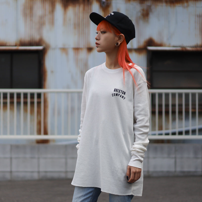 BRIXTON / WOODBURN THERMAL L/S TEE (OFF WHITE)