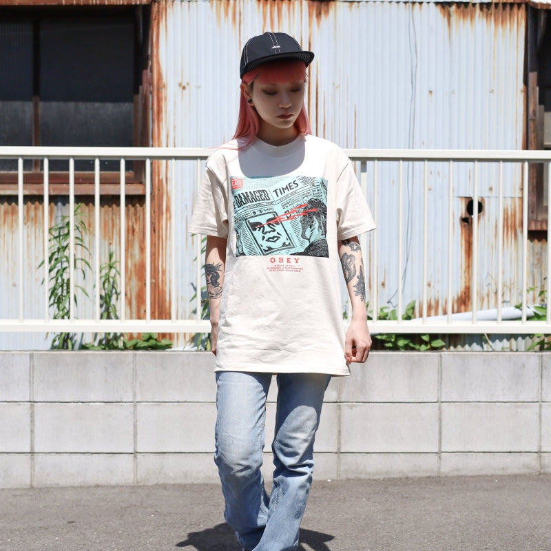 OBEY / OBEY WAKE UP CALL CLASSIC TEE (CREAM)