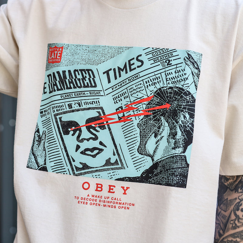 OBEY / OBEY WAKE UP CALL CLASSIC TEE (CREAM)
