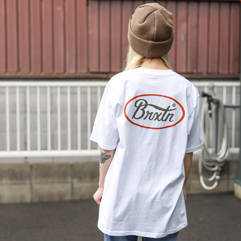 BRIXTON / PARSONS S/S TAILORED TEE (WHITE/OLIVE SURPLUS)
