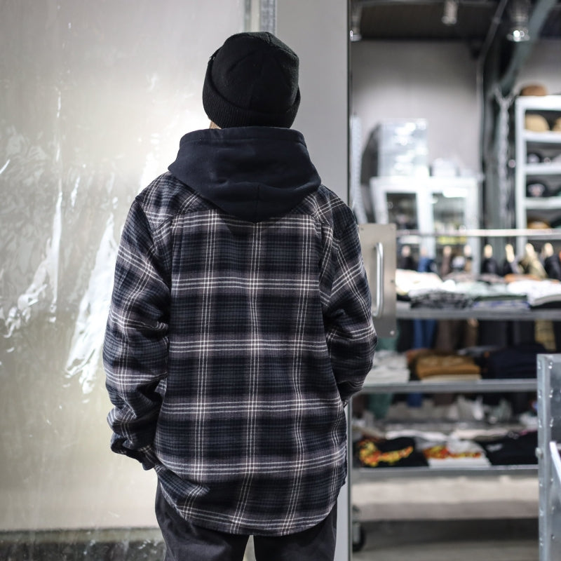 BRIXTON / BOWERY LW ULTRA FLANNEL SHIRT (CHARCOAL/BLACK)