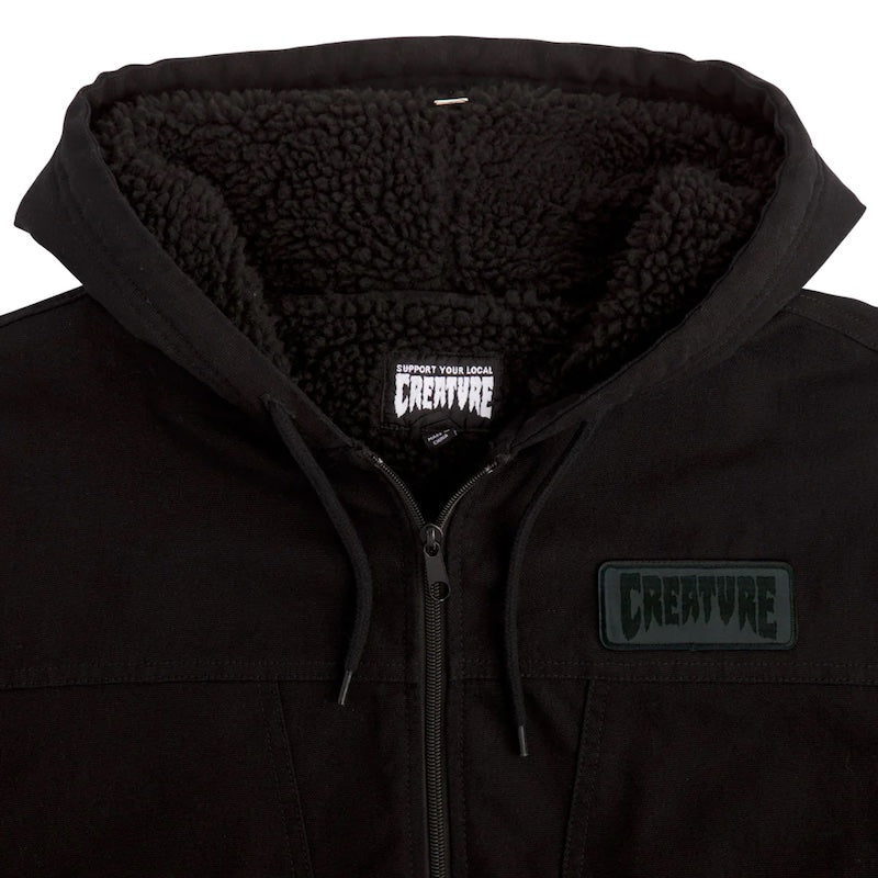 CREATURE / GENERATOR HOODED HEAVYWEIGHT JACKET (BLACK)