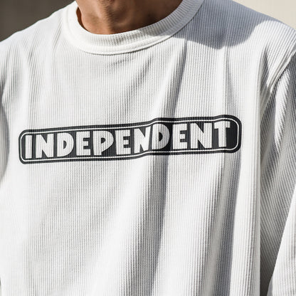 INDEPENDENT / BAR LOGO L/S THERMAL TEE (OFF WHITE)
