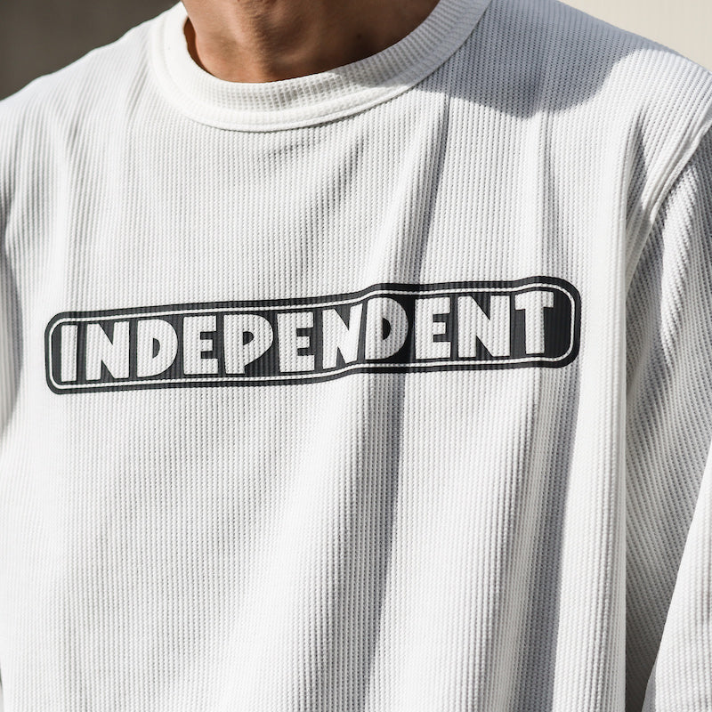 INDEPENDENT / BAR LOGO L/S THERMAL TEE (OFF WHITE)