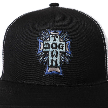 DOGTOWN / BLUE CROSS PATCH MESH CAP (BLACK/WHITE)