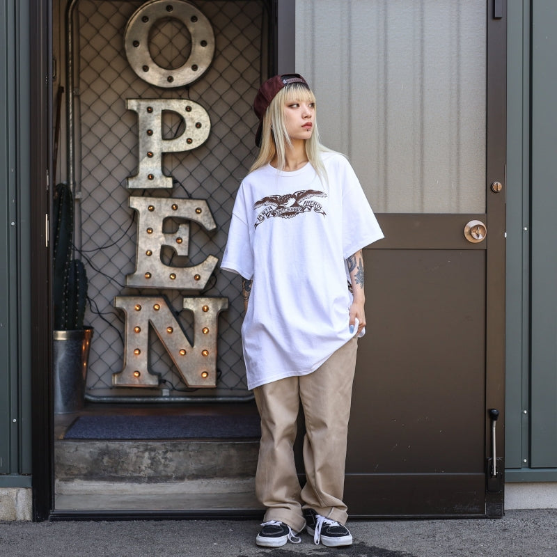 ANTIHERO / BASIC EAGLE TEE (WHITE/BROWN)