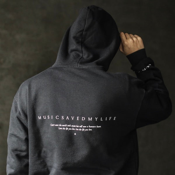 MSML / FRONT CURSIVE HOODIE (BLACK)