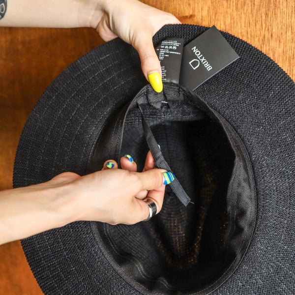 BRIXTON / MESSER KNIT PACKABLE FEDORA (BLACK/BLACK)