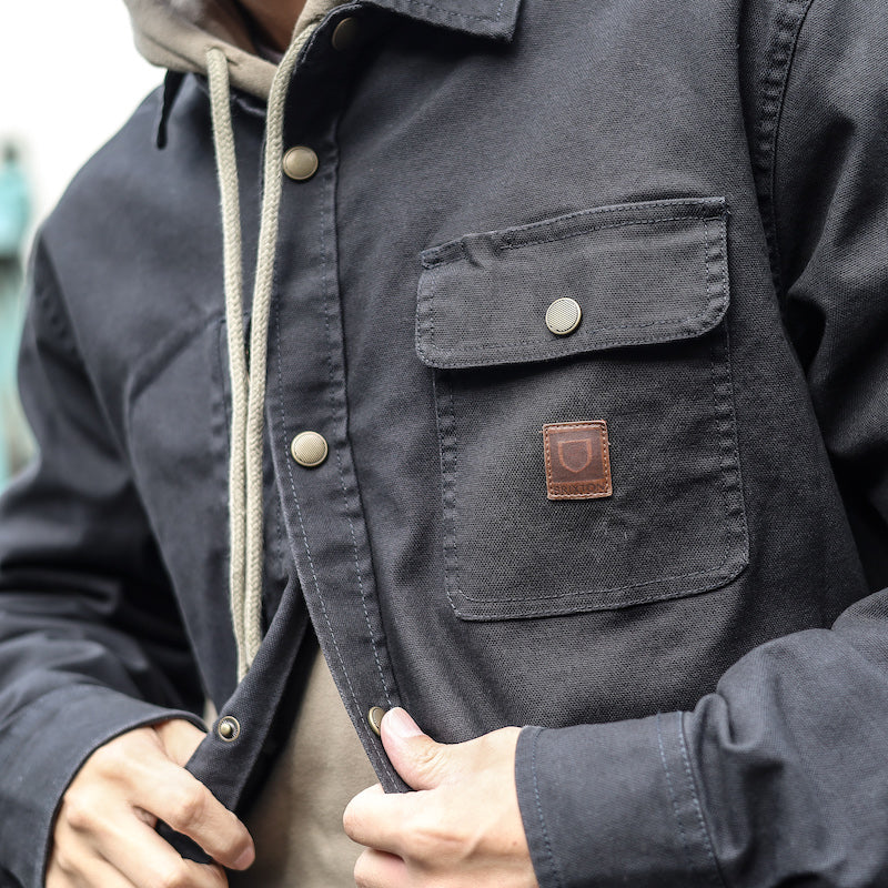 BRIXTON / BUILDERS STRETCH OVERSHIRT (WASHED BLACK)