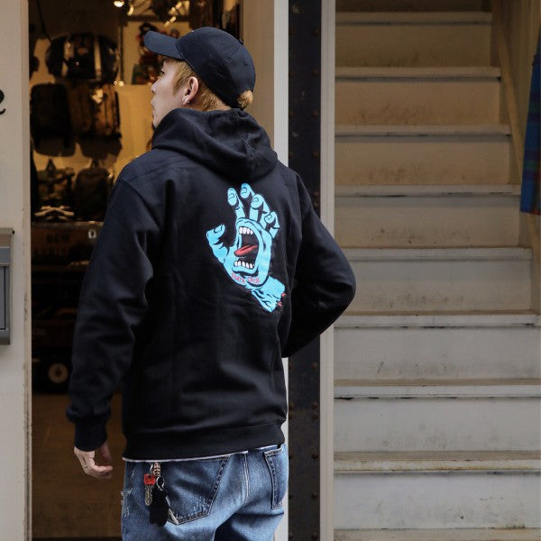 SANTA CRUZ / SCREAMING HAND PULLOVER HOODIE (BLACK)