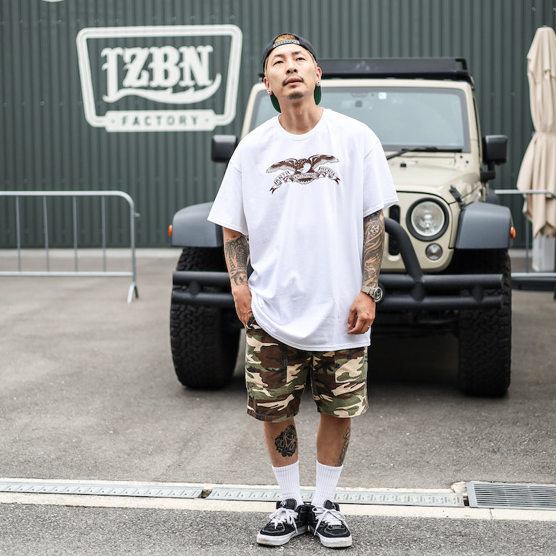 ANTIHERO / BASIC EAGLE TEE (WHITE/BROWN)