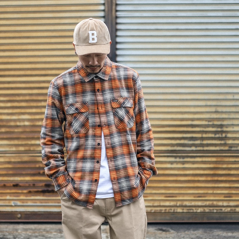 BRIXTON / BOWERY LW ULTRA FLANNEL SHIRT (TERRACOTTA/BLACK)