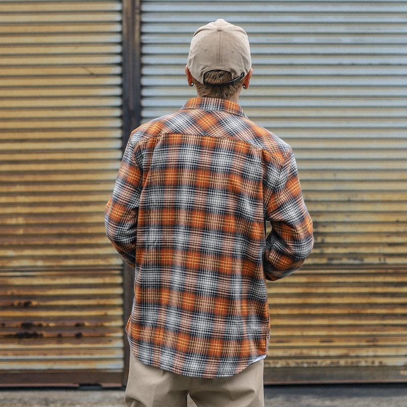 BRIXTON / BOWERY LW ULTRA FLANNEL SHIRT (TERRACOTTA/BLACK)