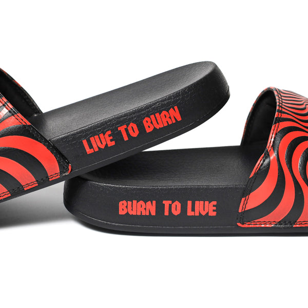 SPITFIRE / CLASSIC SWIRL SLIDE SANDAL (BLACK/RED)