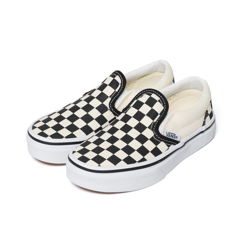 VANS / KIDS CLASSIC SLIP-ON (BLK&WHT CHECKERBOARD/WHT)