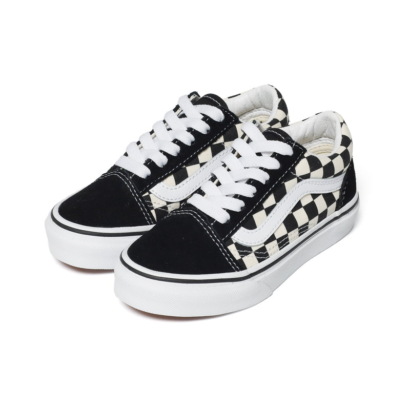 VANS / KIDS OLD SKOOL (“PRIMARY CHECK” BLACK/WHITE)