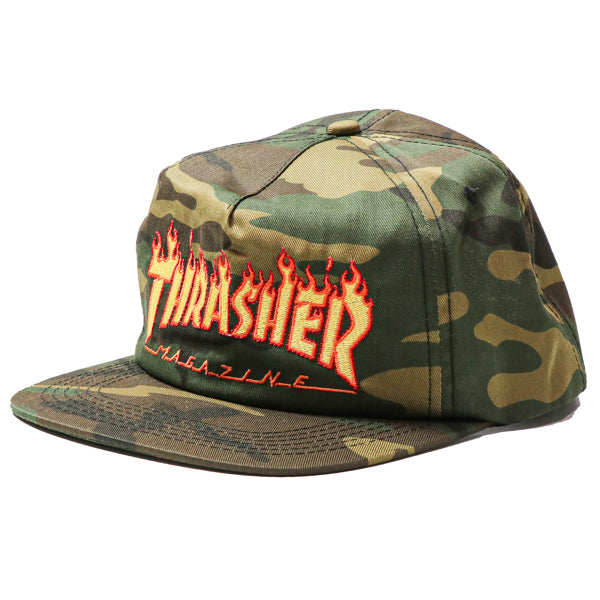 THRASHER / FLAME SNAPBACK CAP (CAMO)