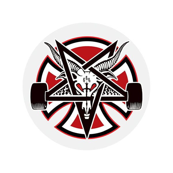INDEPENDENT X THRASHER / PENTAGRAM CROSS STICKER 2,75”