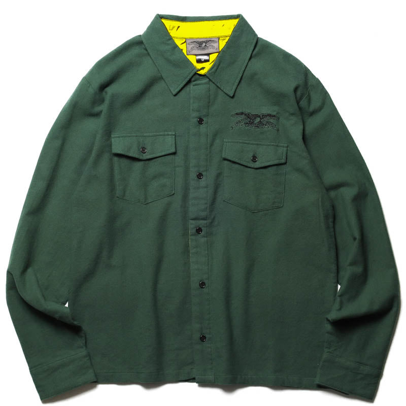 ANTIHERO / BASIC EAGLE FLANNEL SHIRT (DARK GREEN)