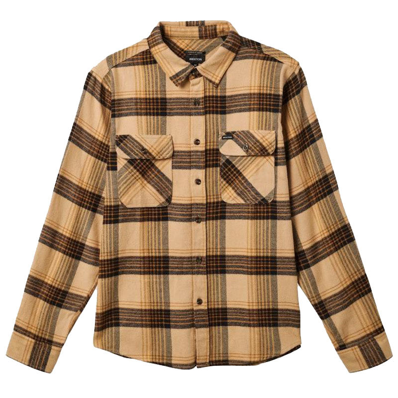 BRIXTON / BOWERY L/S FLANNEL SHIRT (SAND/BLACK)