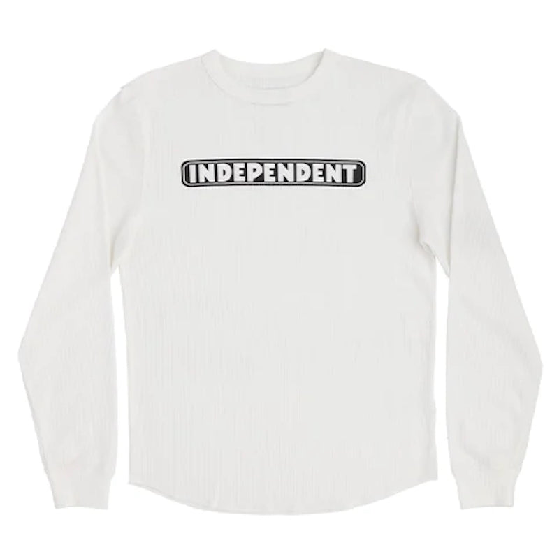 INDEPENDENT / BAR LOGO L/S THERMAL TEE (OFF WHITE)
