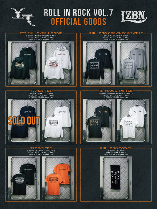 【ROLL IN ROCK VOL.7 OFFICIAL GOODS】10点入荷