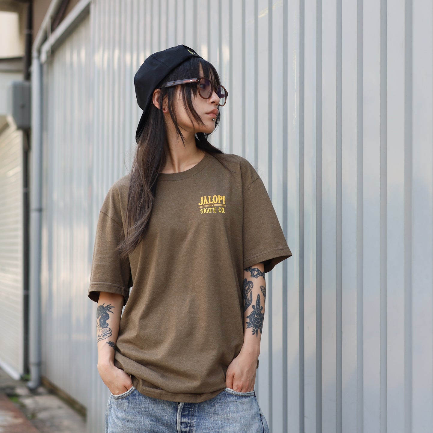 ANTIHERO / JALOPI STOP POLLUTION TEE (HEATHER ARMY)