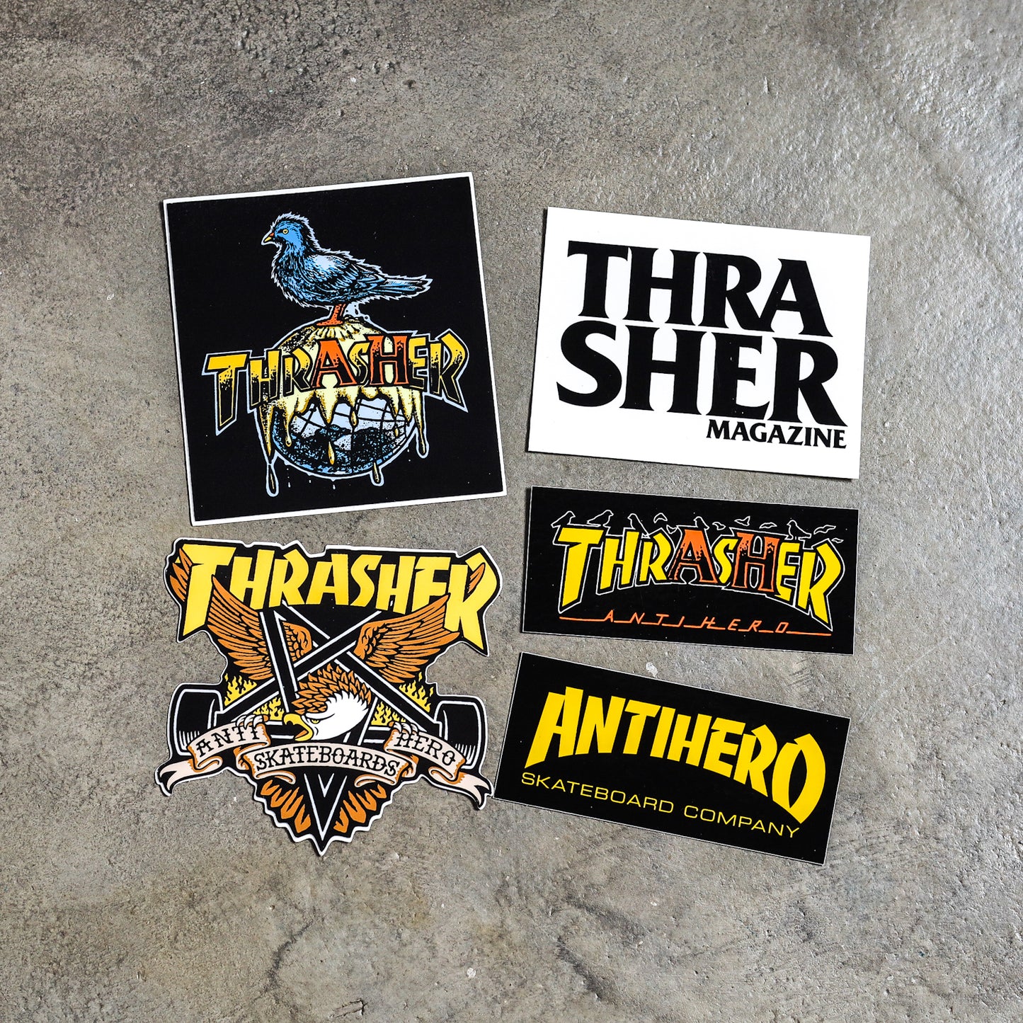 THRASHER X ANTIHERO / 5-PK STICKER