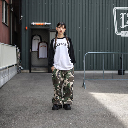 LZBN / ARCH LOGO RAGLAN L/S TEE (WHITE/BLACK)