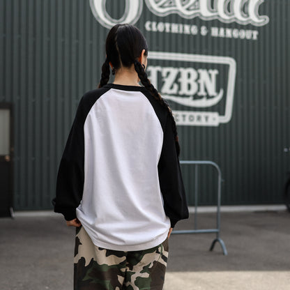 LZBN / ARCH LOGO RAGLAN L/S TEE (WHITE/BLACK)