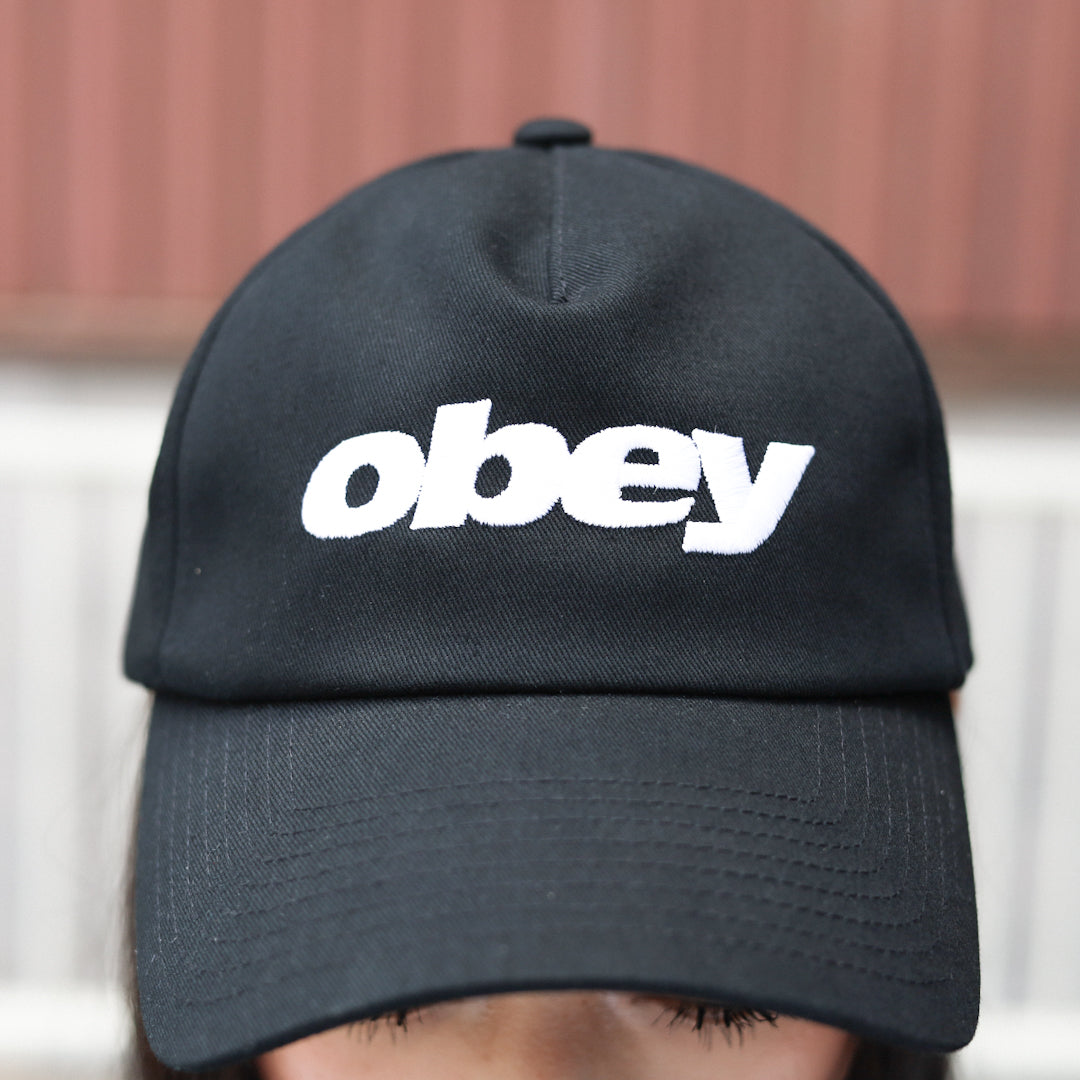 OBEY / OBEY DELTA 5 PANEL SNAPBACK CAP (BLACK)