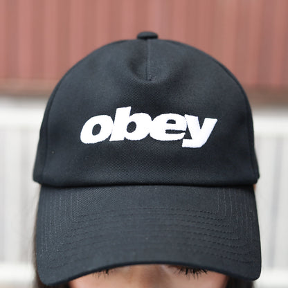 OBEY / OBEY DELTA 5 PANEL SNAPBACK CAP (BLACK)
