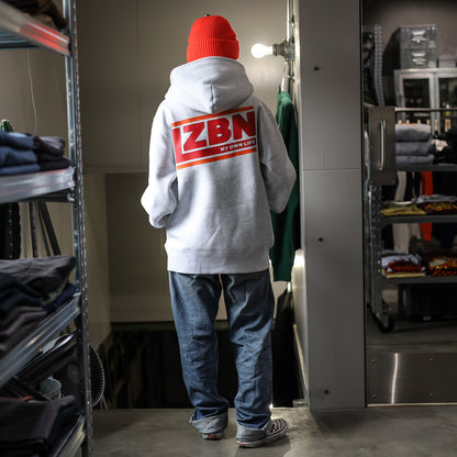 LZBN / SLANT LOGO PULLOVER HOODIE (ASH)