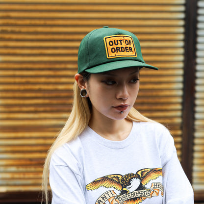 ANTIHERO / OUT OF ORDER SNAPBACK CAP (FOREST GREEN/ORANGE)