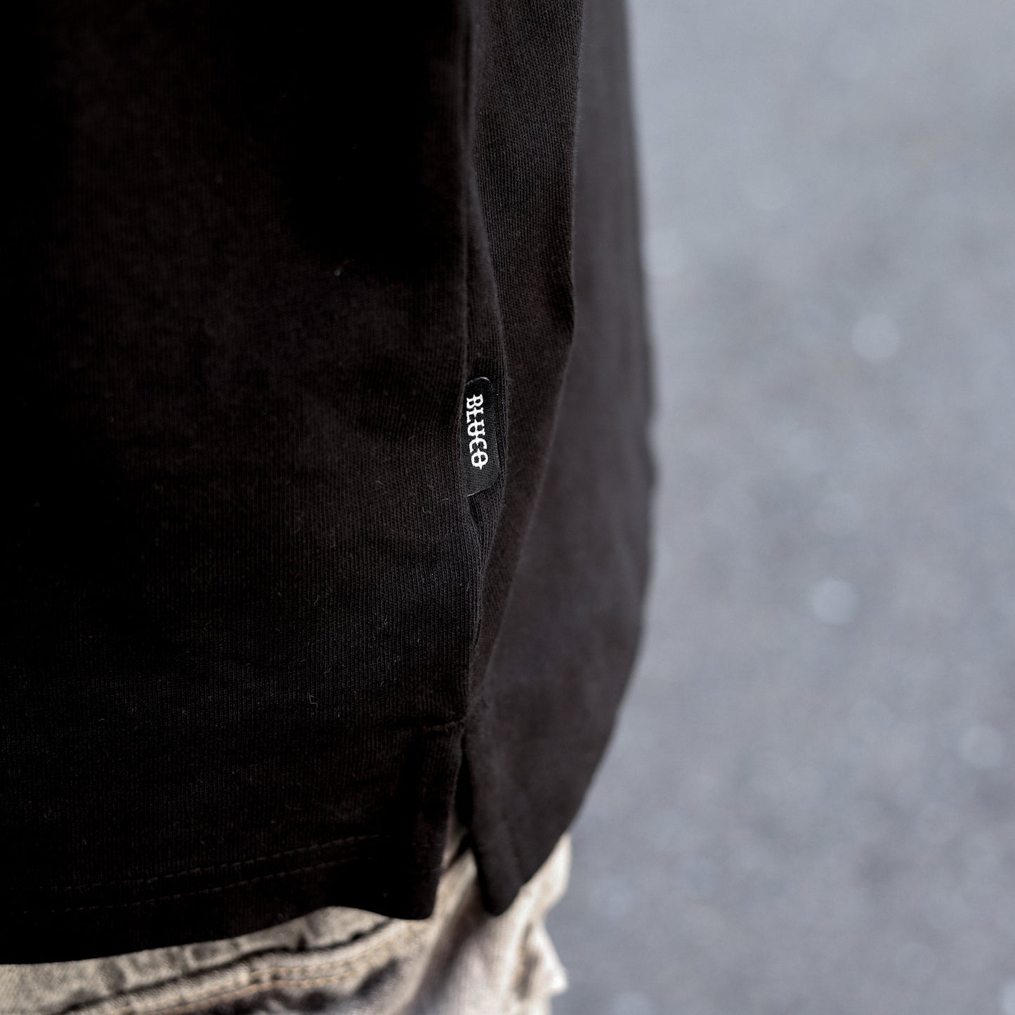 BLUCO / HEAVY DRY COTTON POLO NECK TEE -BWG- (BLACK)