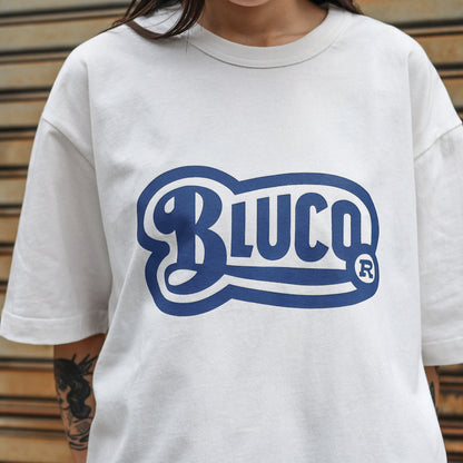BLUCO / PRINT TEE -OLD- (WHITE-BLUE)