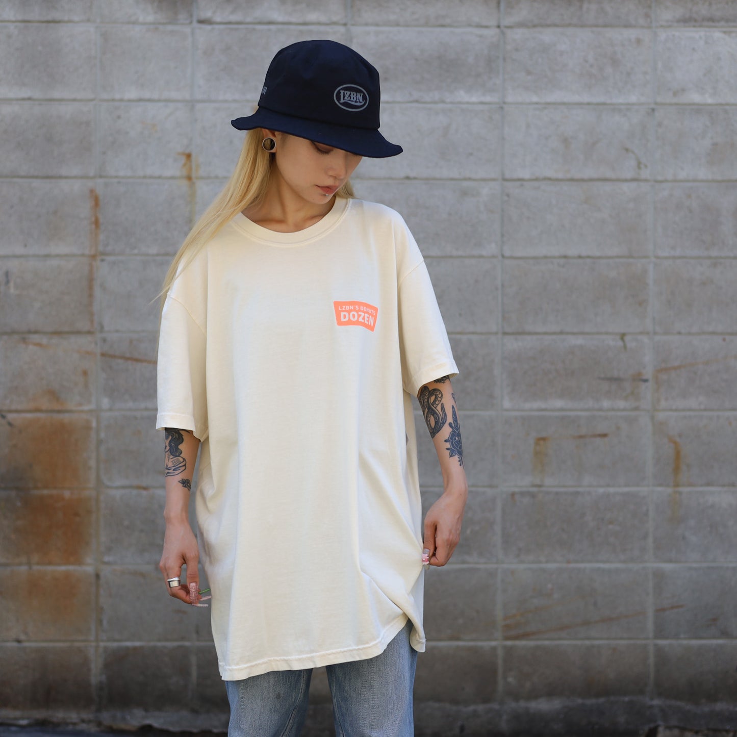 LZBN / DOZEN GARMENT DYED TEE (IVORY)