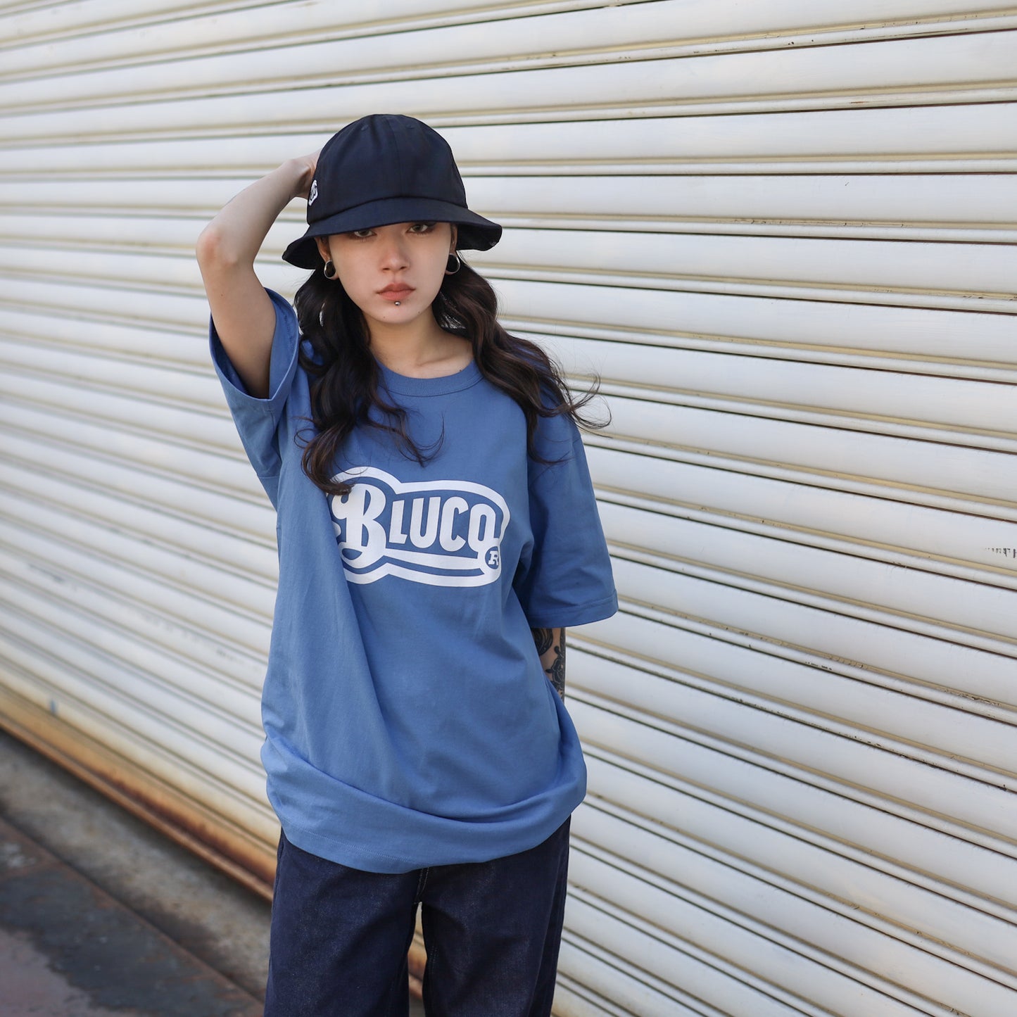 BLUCO / PRINT TEE -OLD- (SLATE BLUE)