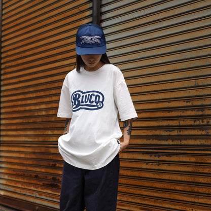 BLUCO / PRINT TEE -OLD- (WHITE-BLUE)