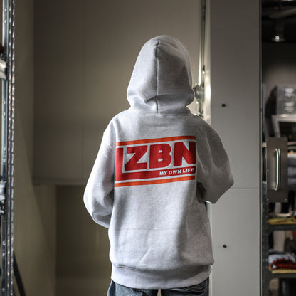 LZBN / SLANT LOGO PULLOVER HOODIE (ASH)