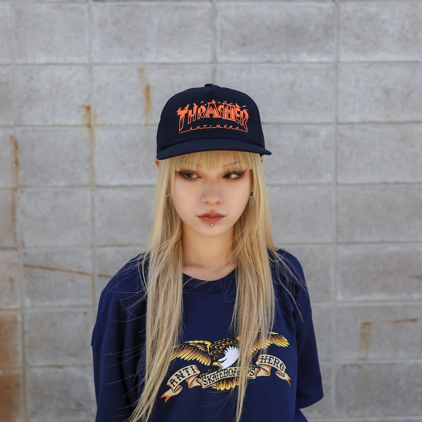 THRASHER X ANTIHERO / PIGEON MAG SNAPBACK CAP (BLACK)